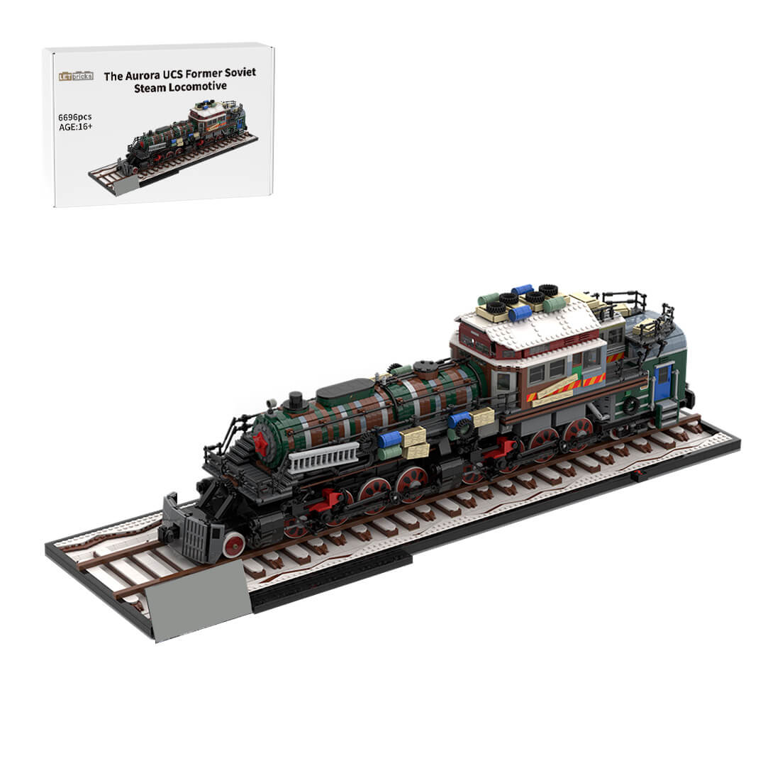 MOC-149125 The Aurora UCS Former Soviet Steam Locomotive Building Blocks Set (6696PCS)by Hasskabal