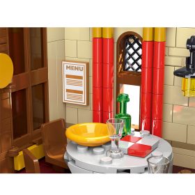 Mocsage Restaurants in Paris with Lights Modular Small Particles Building Blocks Set (3104PCS)